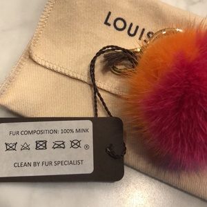 Louis Vuitton MINK key chain Pom